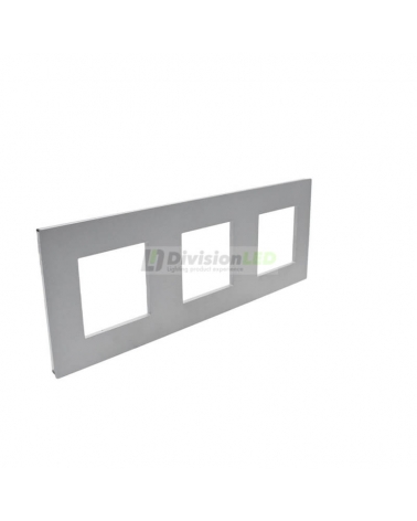 LEGRAND 741033 Placa con 3 elementos aluminio LEGRAND VALENA NEXT