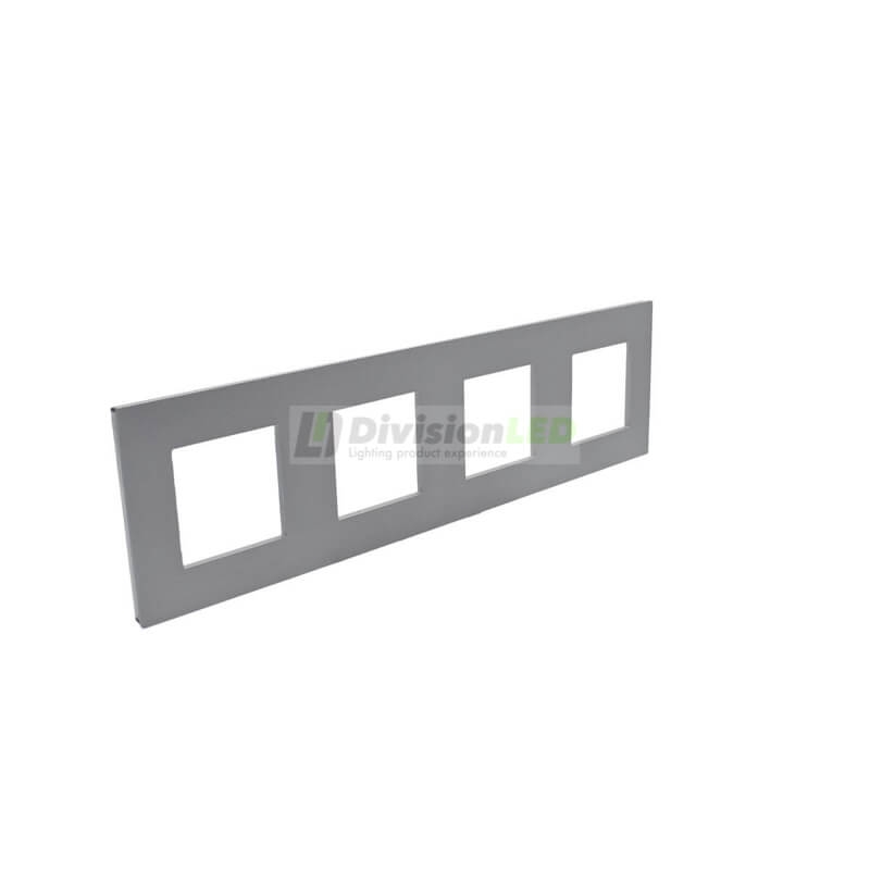 LEGRAND 741034 Placa con 4 elementos aluminio LEGRAND VALENA NEXT