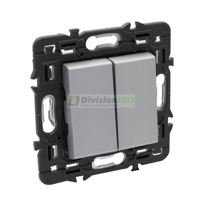 LEGRAND 741344 Interruptor doble 1P 10AX aluminio LEGRAND VALENA NEXT