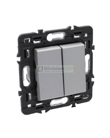 LEGRAND 741344 Interruptor doble 1P 10AX aluminio LEGRAND VALENA NEXT