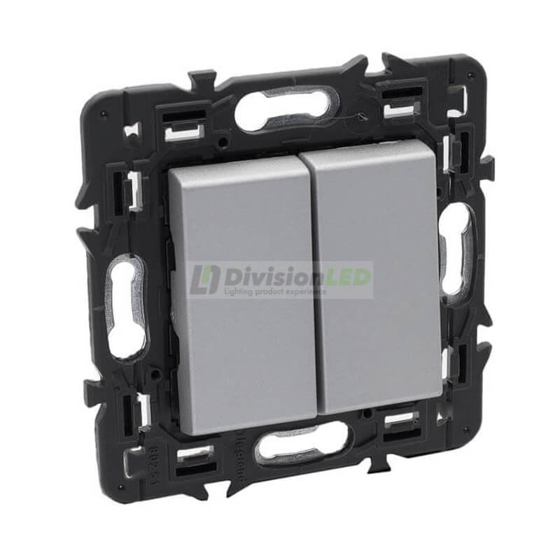 LEGRAND 741345 Conmutador doble 1P 10AX aluminio LEGRAND VALENA NEXT
