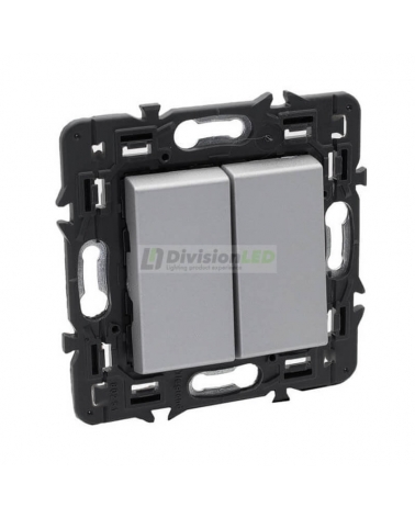 LEGRAND 741345 Conmutador doble 1P 10AX aluminio LEGRAND VALENA NEXT