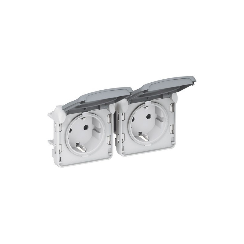 LEGRAND 069576 plexo-base de corriente 2x2p+t horizontal gris