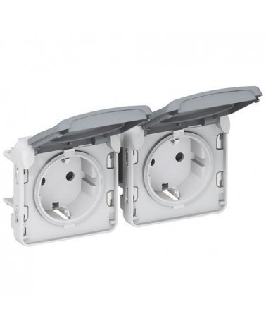 LEGRAND 069576 plexo-base de corriente 2x2p+t horizontal gris