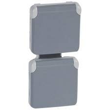 LEGRAND 069577 plexo-base de corriente 2x2p+t vertical gris