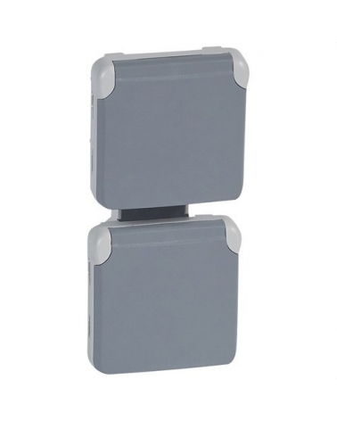 LEGRAND 069577 plexo-base de corriente 2x2p+t vertical gris