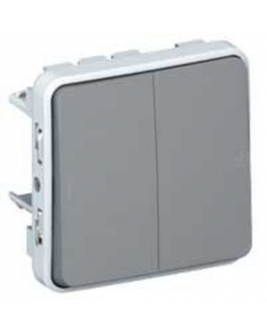 LEGRAND 069545 plexo-pulsador doble 1p 10a gris