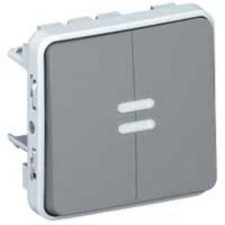 LEGRAND 069546 plexo-pulsador doble luminoso 10a gris