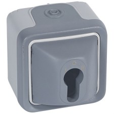 LEGRAND 069706 plexo-monoblock superficie interruptor llave 3 posiciones gris