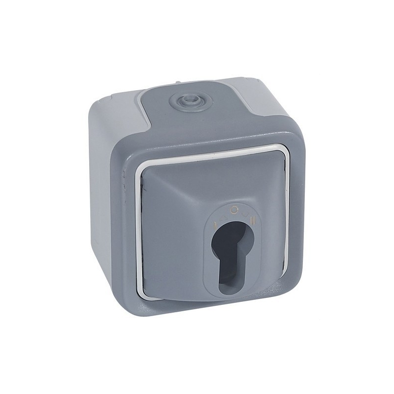 LEGRAND 069706 plexo-monoblock superficie interruptor llave 3 posiciones gris