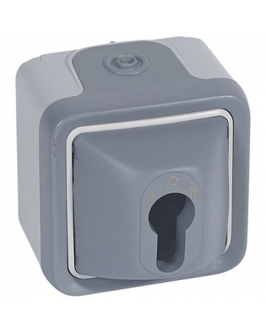 LEGRAND 069706 plexo-monoblock superficie interruptor llave 3 posiciones gris
