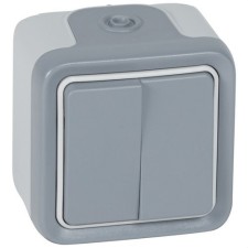 LEGRAND 069725 plexo-monoblock superficie pulsador doble 10a gris