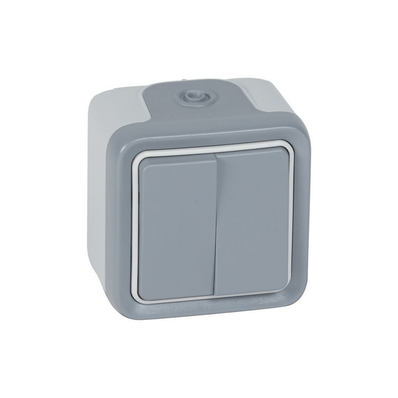 LEGRAND 069725 plexo-monoblock superficie pulsador doble 10a gris