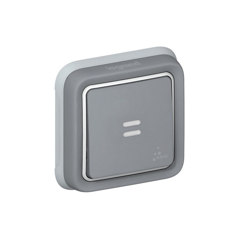 LEGRAND 069821 plexo-monoblock empotrar pulsador luminoso na+nc gris