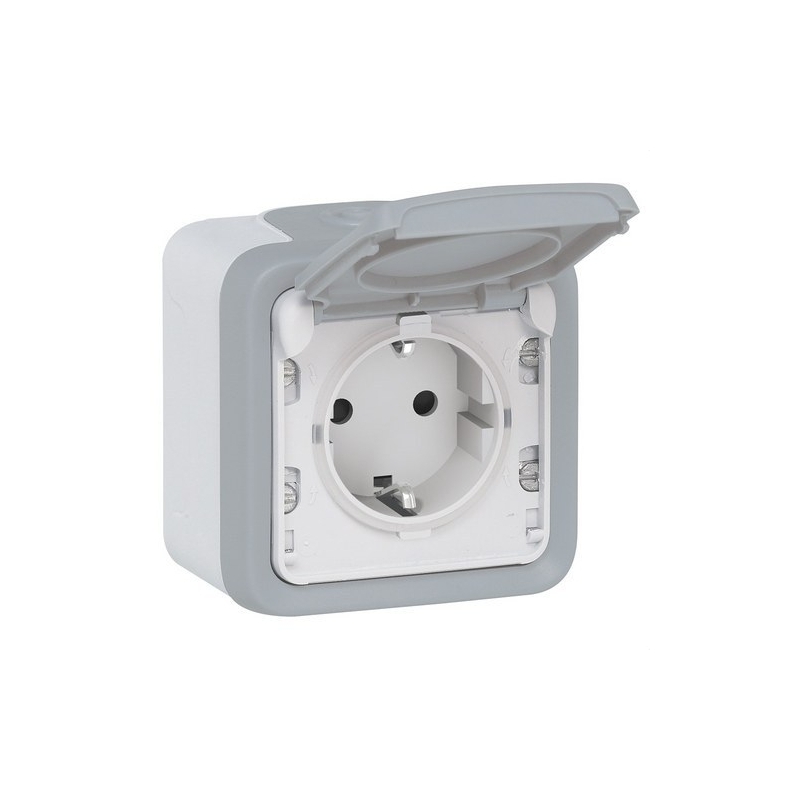 LEGRAND 069701 plexo-monoblock superficie base de corriente 2p+t gris