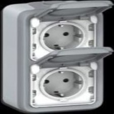 LEGRAND 069704 plexo-monoblock superficie base de corriente 2x2p+t tornillo vertical gris