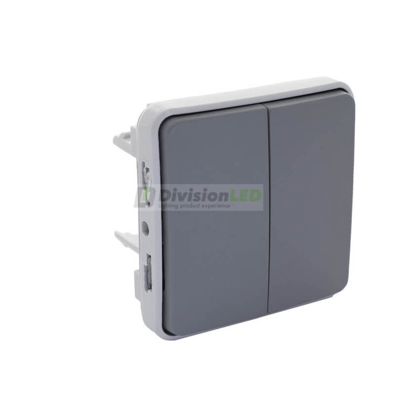 LEGRAND 069525 plexo-conmutador doble 1P 10A gris