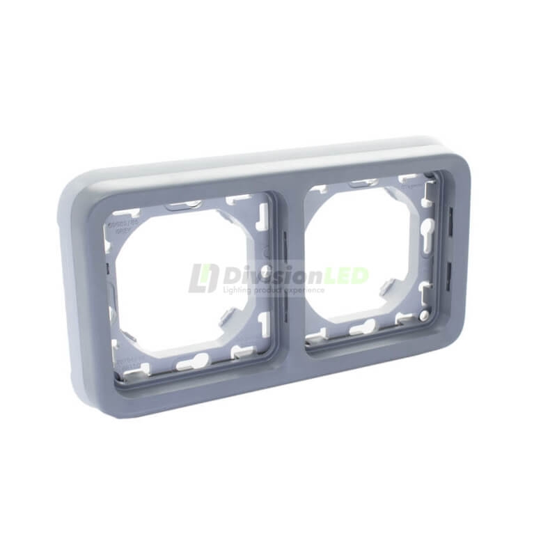 LEGRAND 069683 plexo-marco 2 elementos horizontal gris
