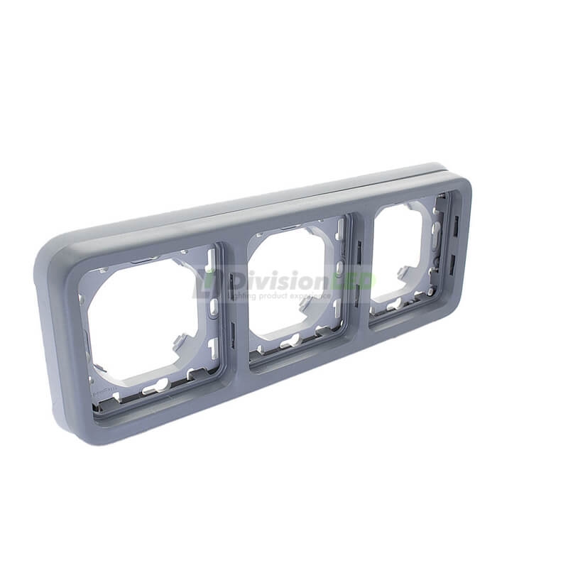 LEGRAND 069687 plexo-marco empotrar 3 elementos horizontal gris