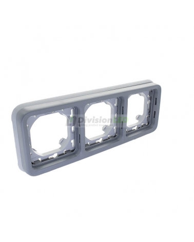 LEGRAND 069687 plexo-marco empotrar 3 elementos horizontal gris