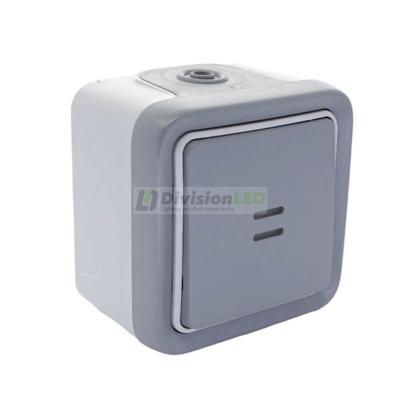 LEGRAND 069712 plexo-monoblock superficie conmutador piloto 1P 10A gris