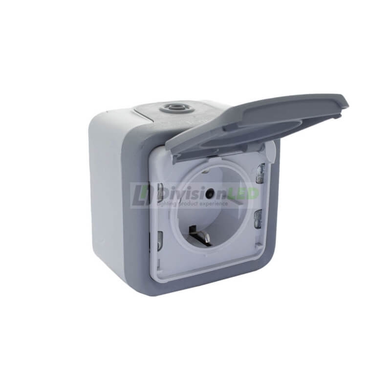 LEGRAND 069733 plexo-monoblock superficie base de corriente 2P+T tornillo gris