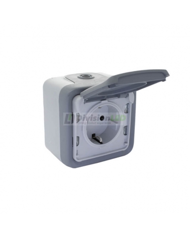 LEGRAND 069733 plexo-monoblock superficie base de corriente 2P+T tornillo gris