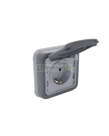 LEGRAND 069833 plexo-monoblock empotrar base de corriente 2P+T gris