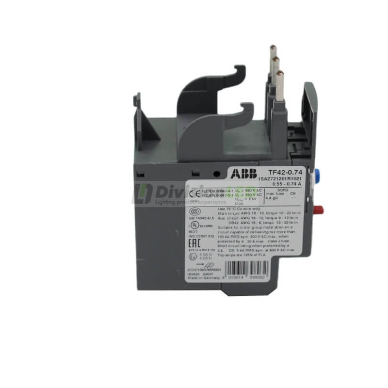 ABB 1SAZ721201R1021 TF42-0.74 relé térmico sobrecarga 1NA+1NC 0.55-0.74A 4gG
