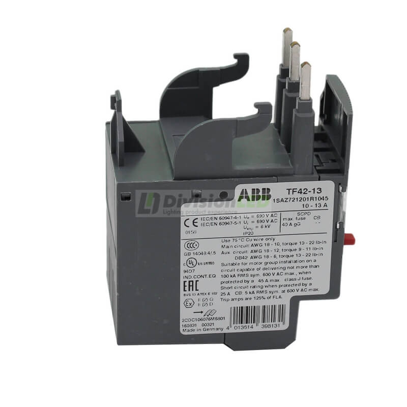 ABB 1SAZ721201R1045 TF42-13 relé térmico sobrecarga 1NA+1NC 10-13A 40gG
