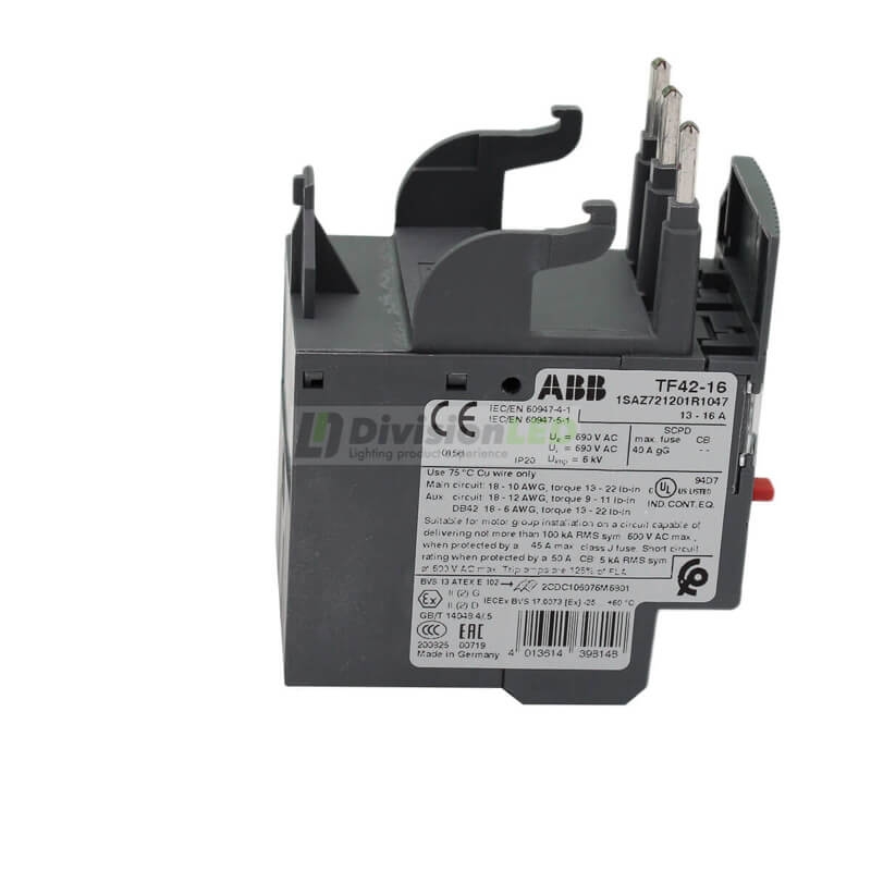 ABB 1SAZ721201R1047 TF42-16 relé térmico sobrecarga 1NA+1NC 13-16A 40gG