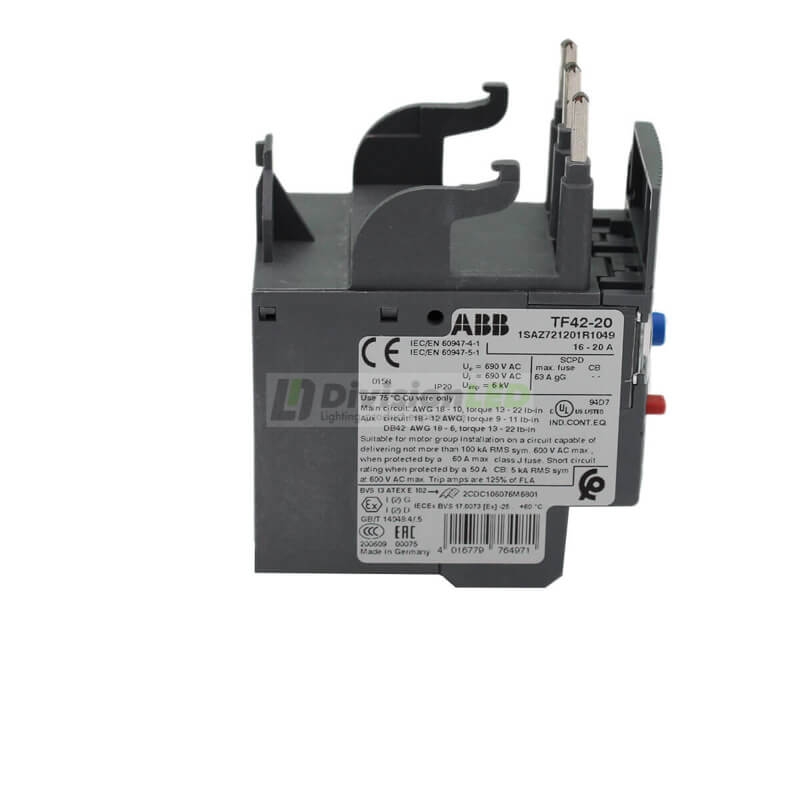 ABB 1SAZ721201R1049 TF42-20 relé térmico sobrecarga 1NA+1NC 16-20A 63gG