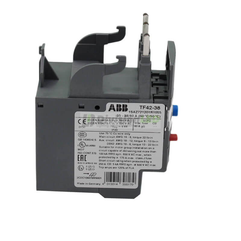 ABB 1SAZ721201R1055 TF42-38 relé térmico sobrecarga 1NA+1NC 35-40A 80gG