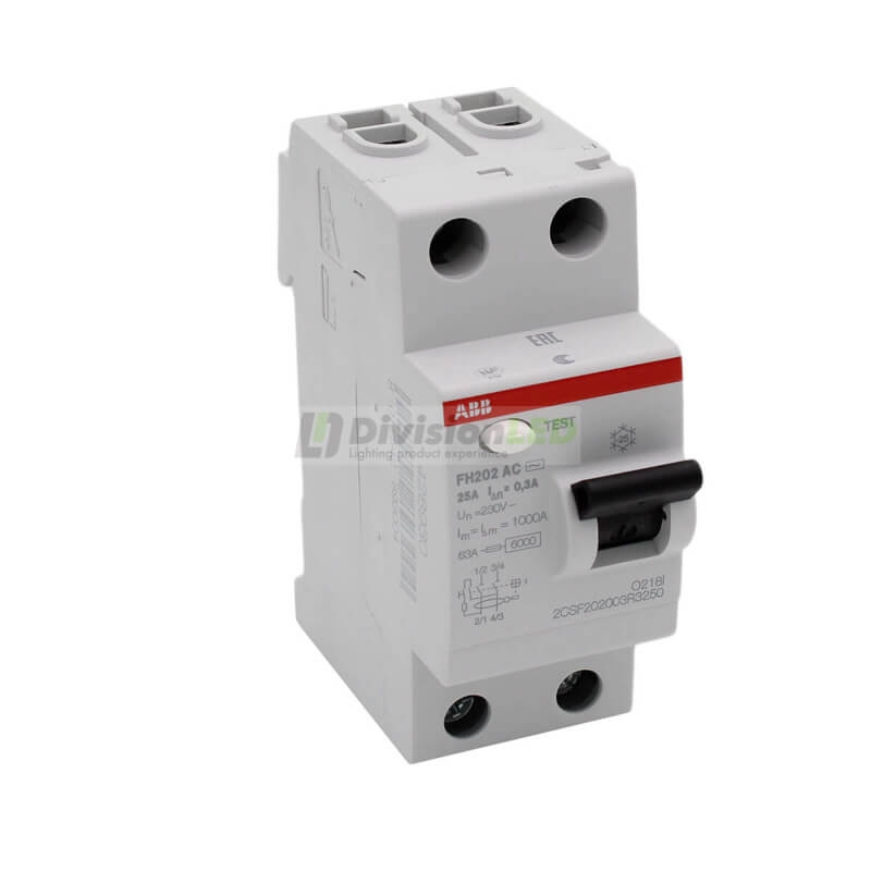 ABB FH202AC-25/0.3 Interruptor diferencial 2P 25A AC 300mA 2CSF202003R3250