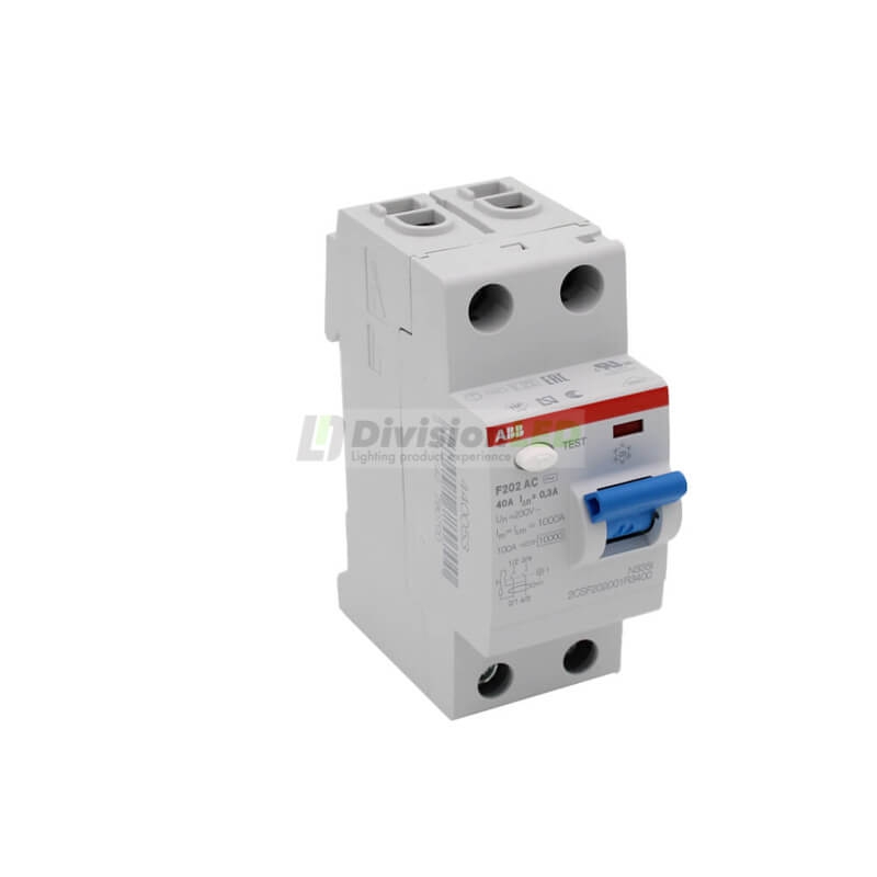 ABB F202AC-40/0.3 Interruptor diferencial 2P 40A AC 300mA 2CSF202001R3400