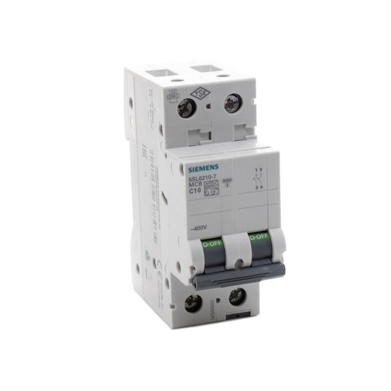 Siemens 5SL6210-7 Interruptor magnetotérmico 2P 10A C 6kA 400V