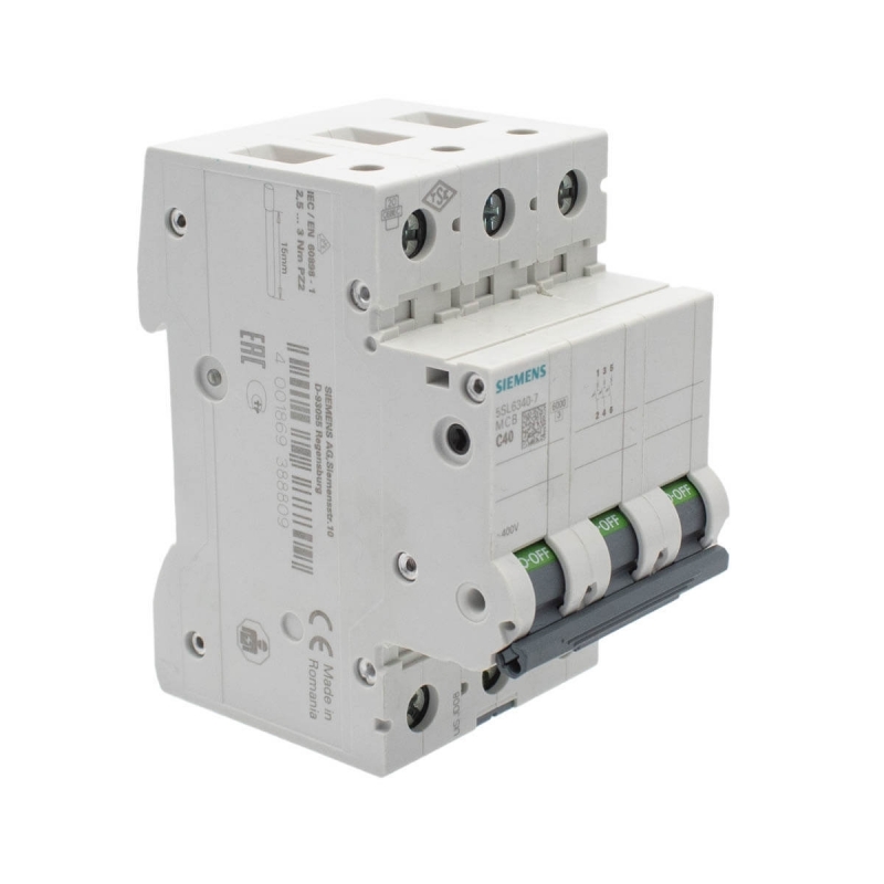 Siemens 5SL6340-7 Interruptor magnetotérmico 3P 40A C 6kA 400V