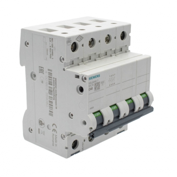 Siemens 5SL6440-7 Interruptor magnetotérmico 4P 40A C 6kA 400V