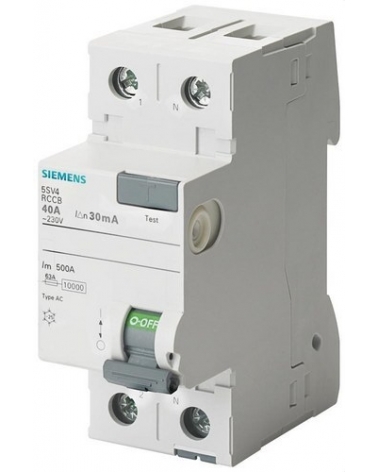 Siemens 5SV4316-0 Interruptor diferencial 2P 63A AC 30mA 230V