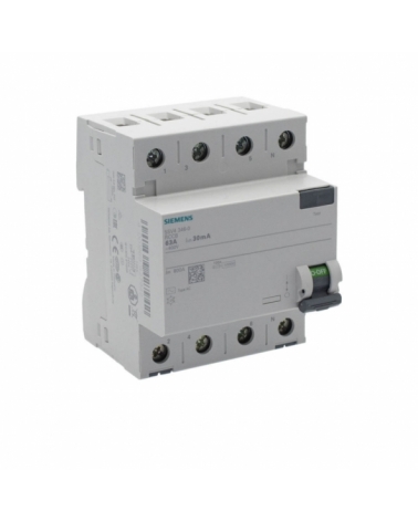 Siemens 5SV4346-0 Interruptor diferencial 2P 63A AC 30mA 230V