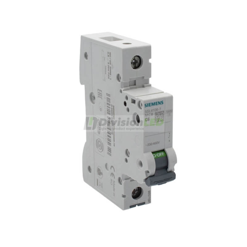 Siemens 5SL4106-7 Interruptor magnetotérmico 1P 6A C 10kA 230/400V