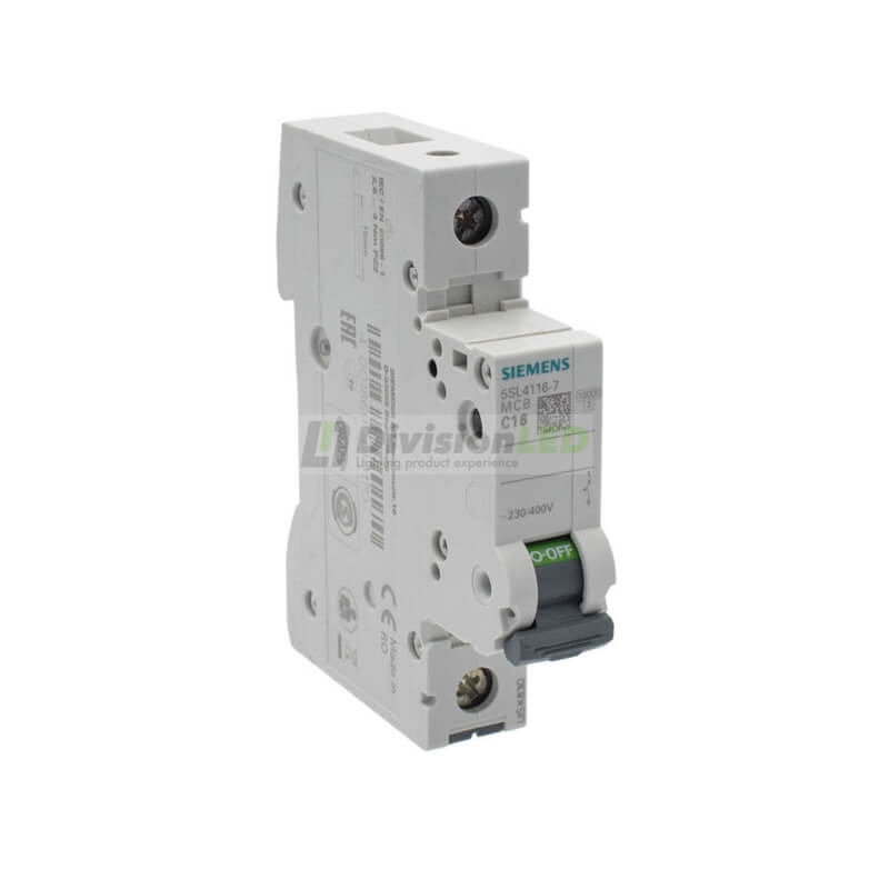 Siemens 5SL4116-7 Interruptor magnetotérmico 1P 16A C 10kA 230/400V