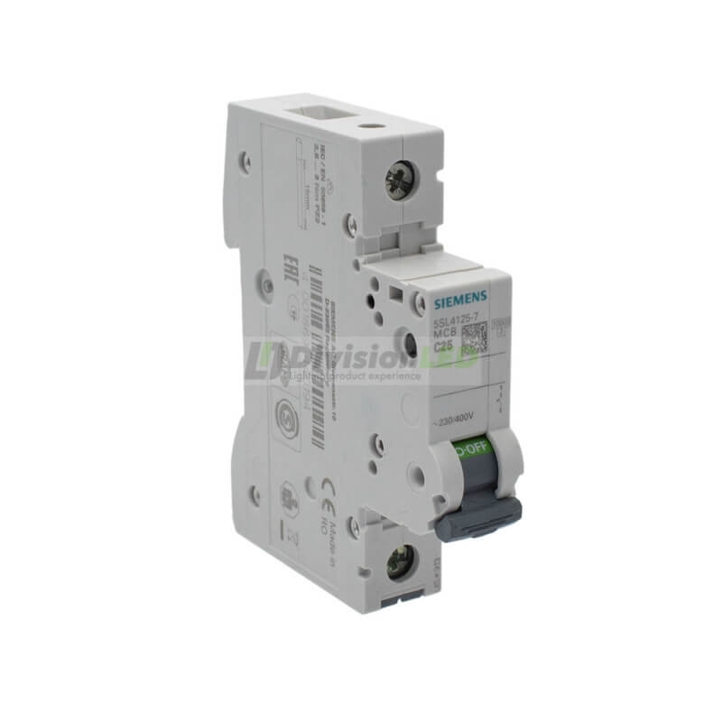 Siemens 5SL4125-7 Interruptor magnetotérmico 1P 25A C 10kA 230/400V