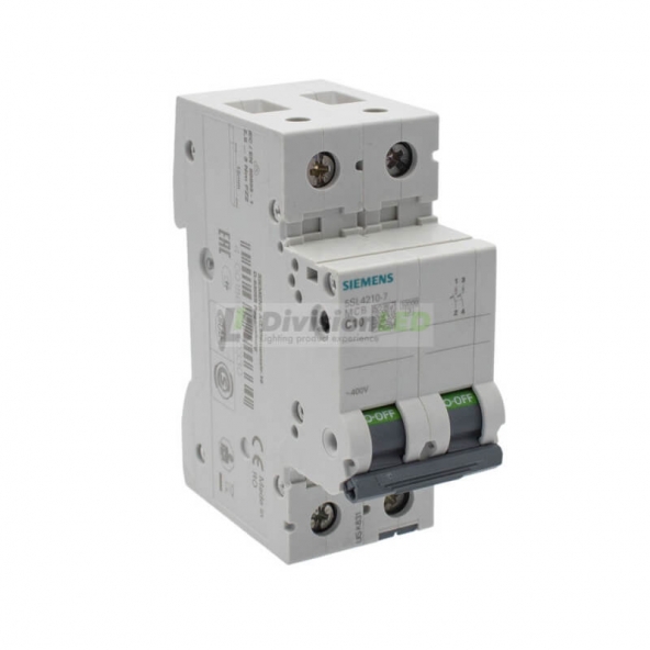 Siemens 5SL4210-7 Interruptor magnetotérmico 2P 10A C 10kA 400V