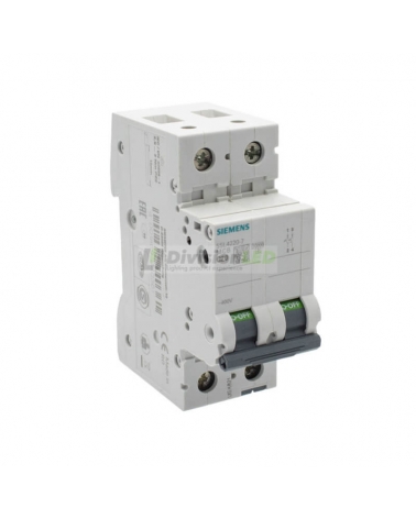 Siemens 5SL4220-7 Interruptor magnetotérmico 2P 20A C 10kA 400V
