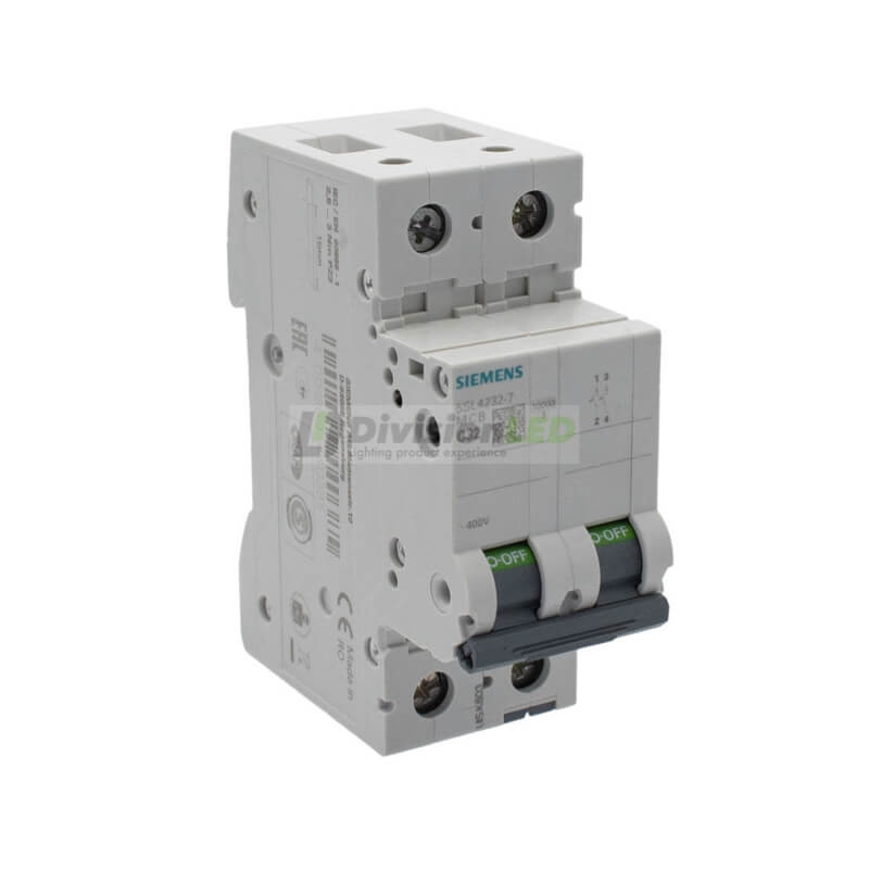 Siemens 5SL4232-7 Interruptor magnetotérmico 2P 32A C 10kA 400V