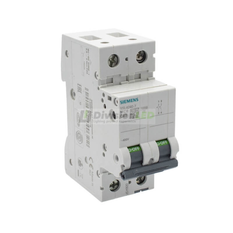 Siemens 5SL4240-7 Interruptor magnetotérmico 2P 40A C 10kA 400V