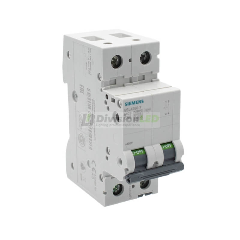 Siemens 5SL4250-7 Interruptor magnetotérmico 2P 50A C 10kA 400V