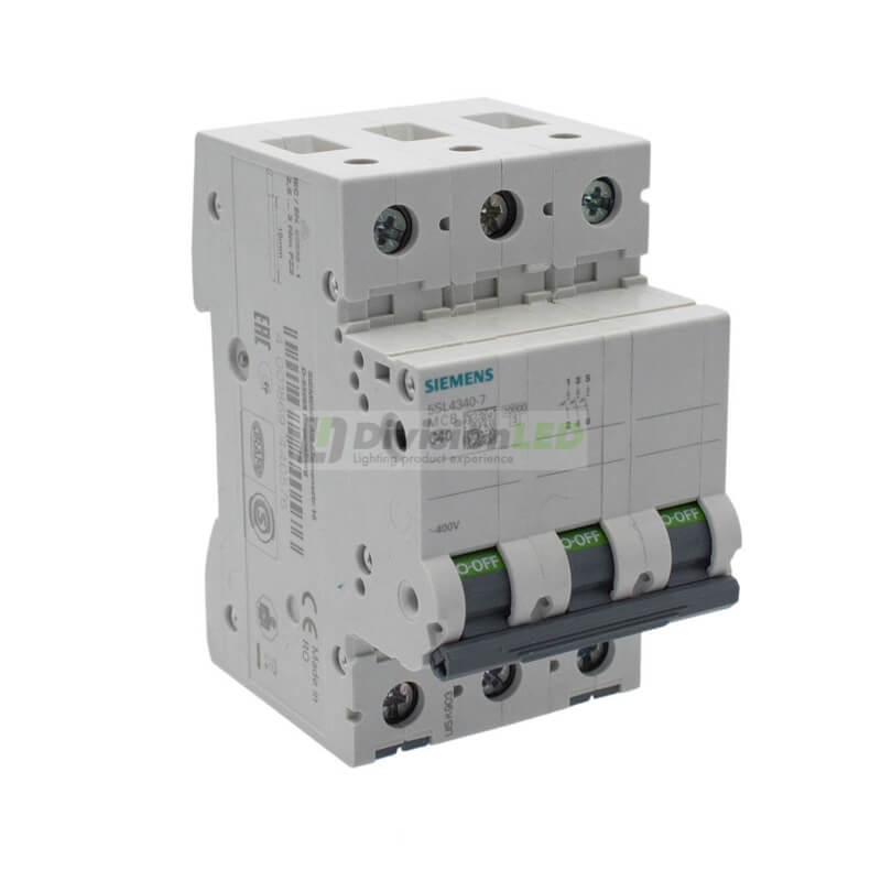 Siemens 5SL4340-7 Interruptor magnetotérmico 3P 40A C 10kA 400V