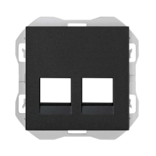 SIMON 20000088-098 Tapa RJ45 doble sin conector negro mate SIMON 270